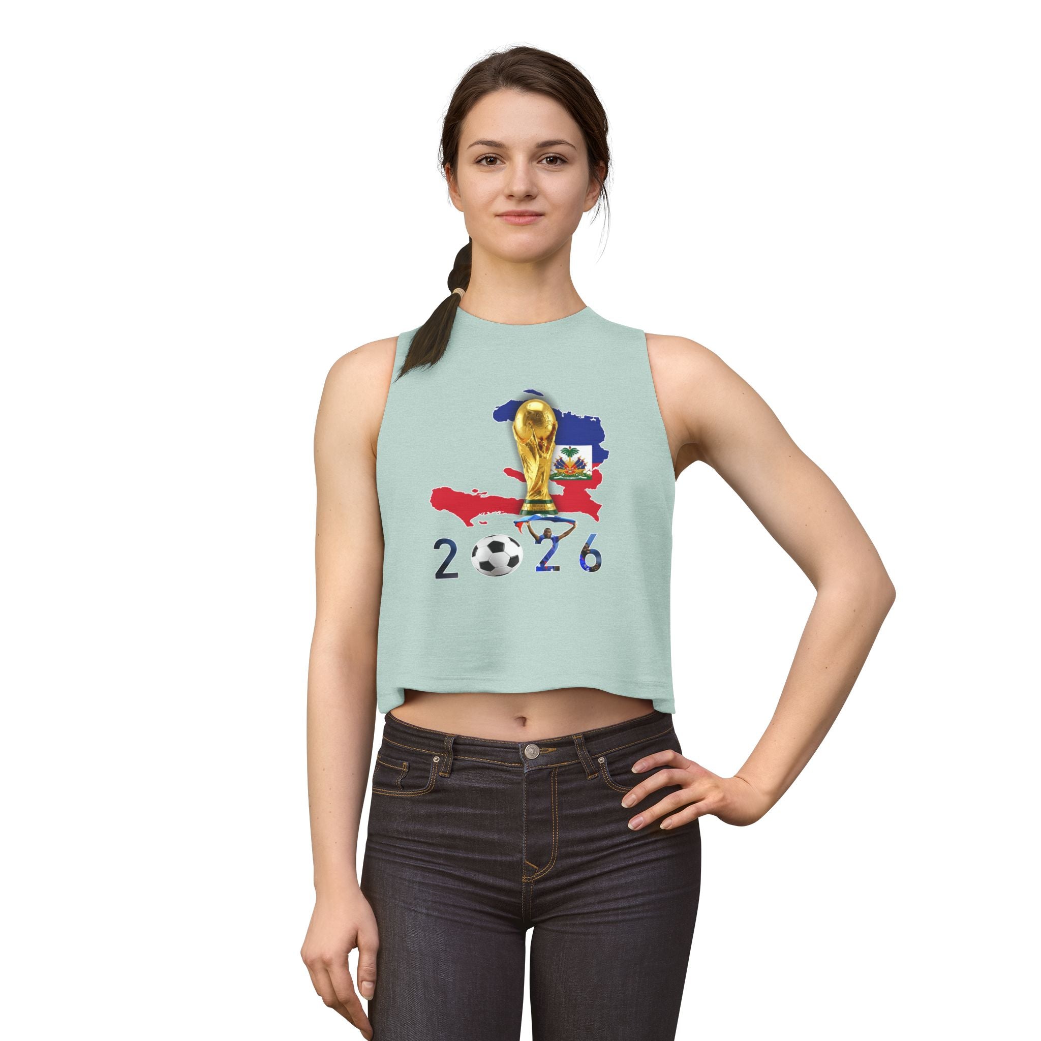 Haiti 2026 World Cup Crop Top – Soccer Trophy Graphic