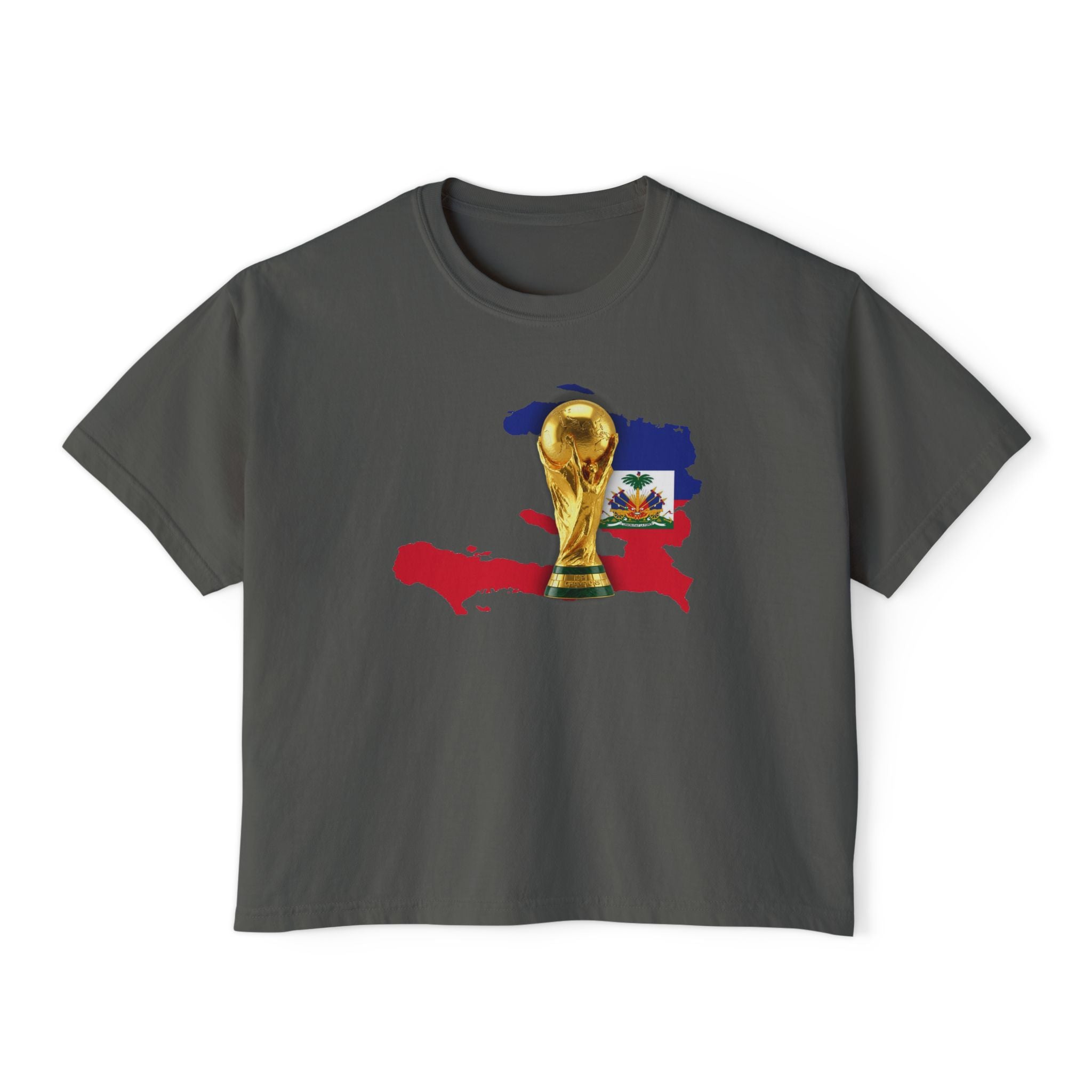 Haiti World Cup Trophy Tee — Women’s Boxy Soccer Shirt