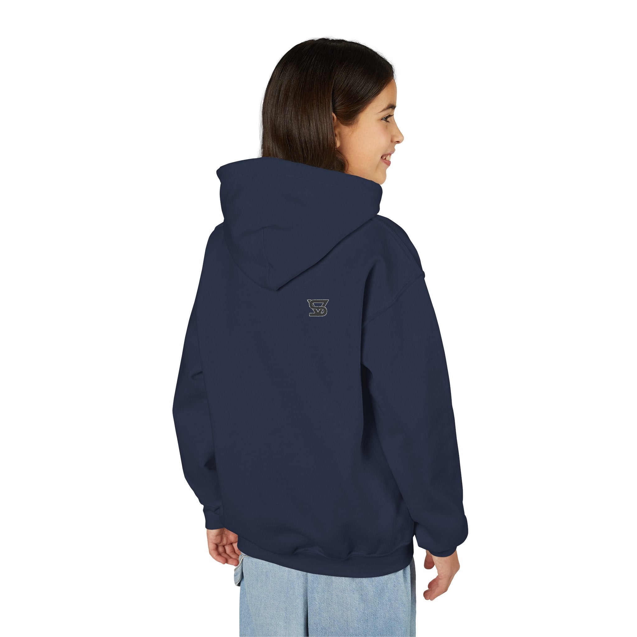 Youth Hoodie with Minimal SB Logo – Cozy Casual Sweatshirt for Kids