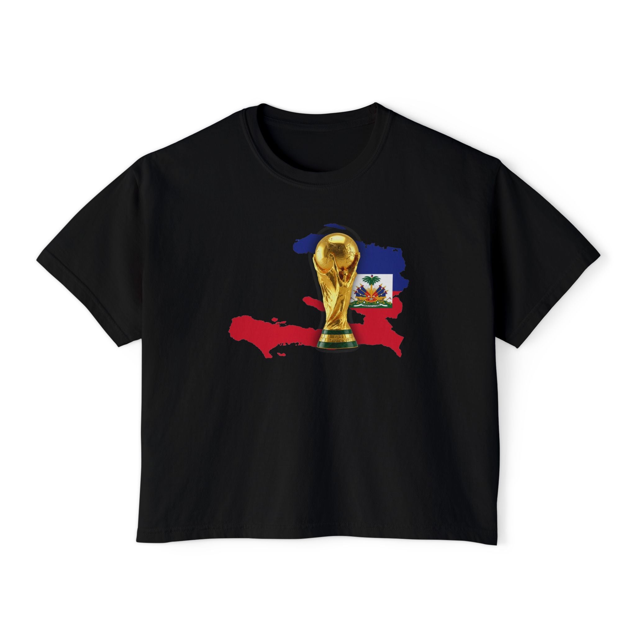 Haiti World Cup Trophy Tee — Women’s Boxy Soccer Shirt