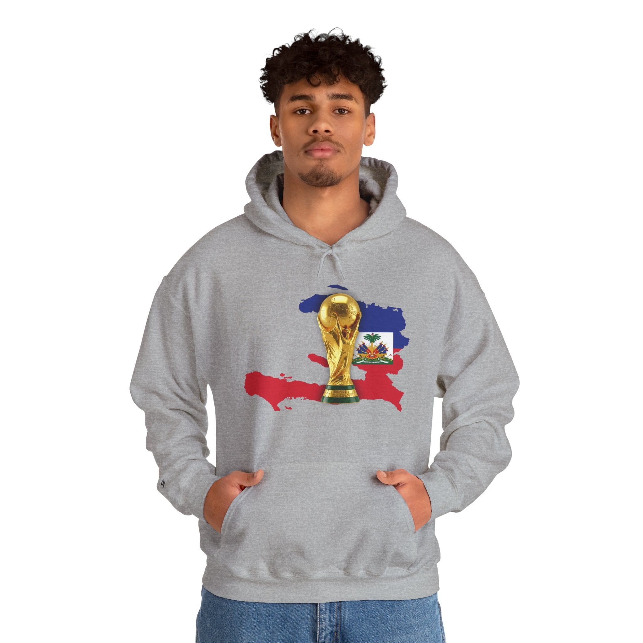 Haiti Flag World Cup Trophy Hoodie – Haitian Soccer Pride Pullover