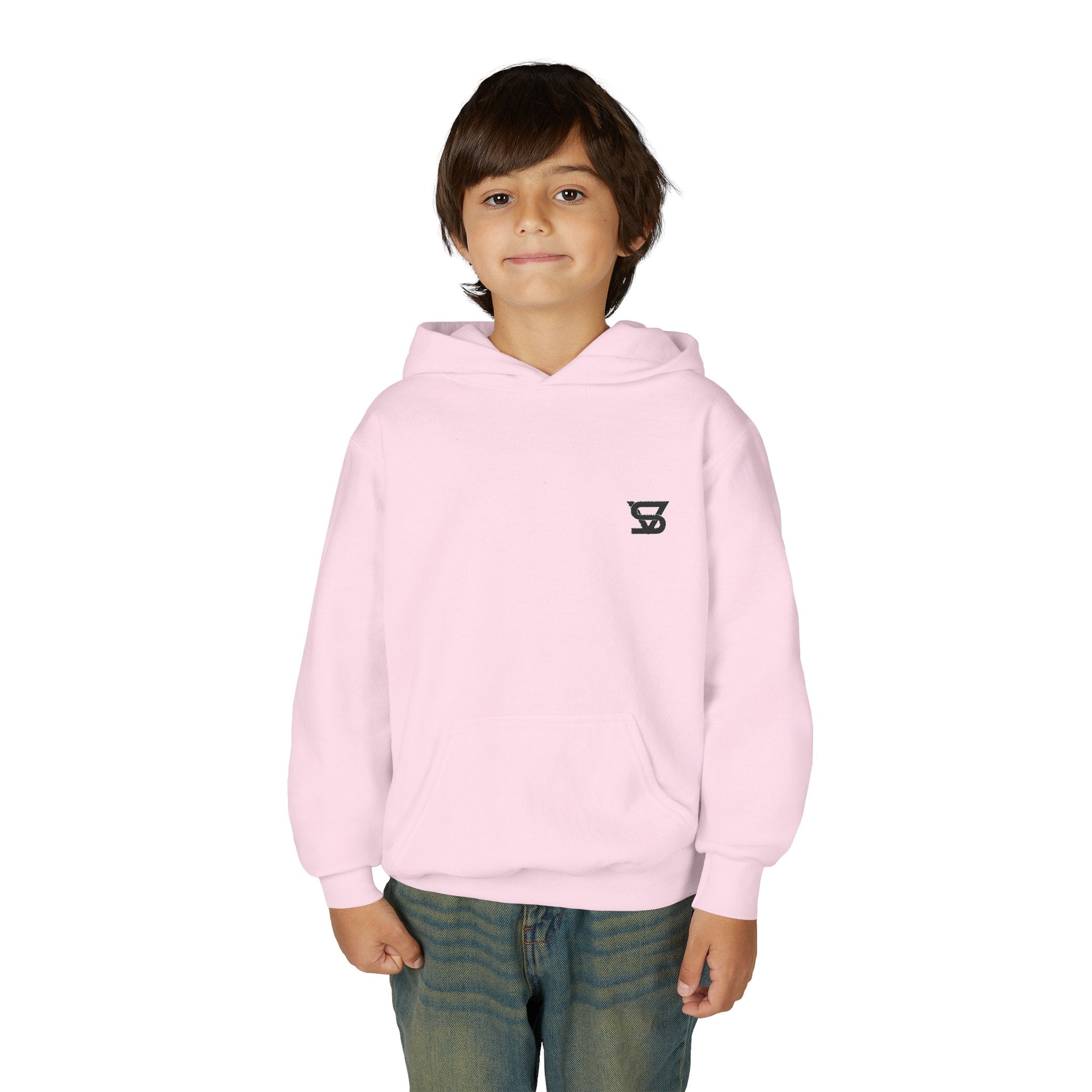 Youth Hoodie with Minimal SB Logo – Cozy Casual Sweatshirt for Kids