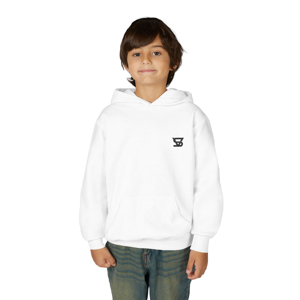 Youth Hoodie with Minimal SB Logo – Cozy Casual Sweatshirt for Kids