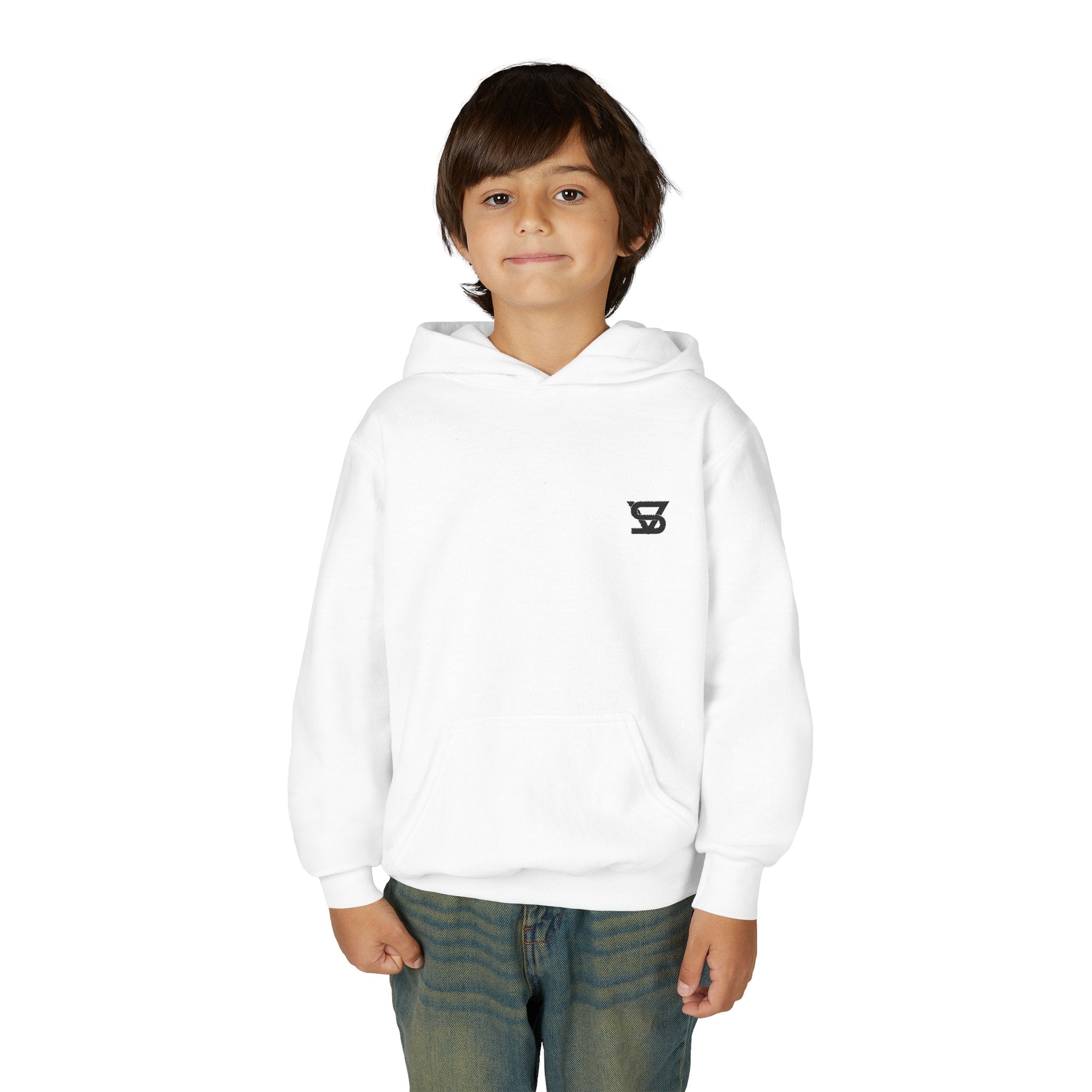 Youth Hoodie with Minimal SB Logo – Cozy Casual Sweatshirt for Kids