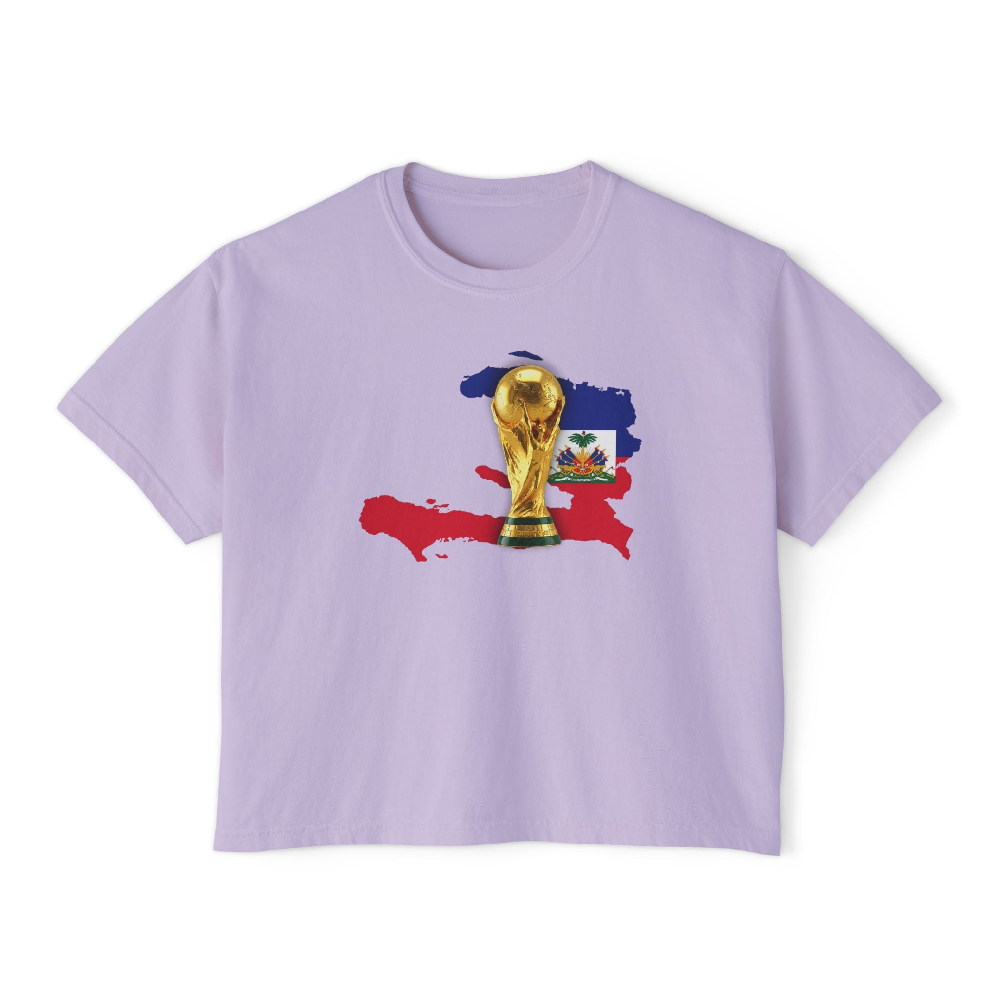Haiti World Cup Trophy Tee — Women’s Boxy Soccer Shirt