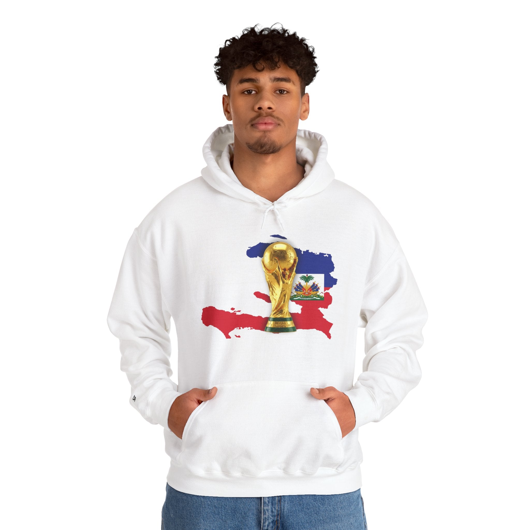 Haiti Flag World Cup Trophy Hoodie – Haitian Soccer Pride Pullover
