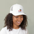 2026 World Cup Haiti Flag Trucker Hat — Retro Soccer Trophy Mesh Cap