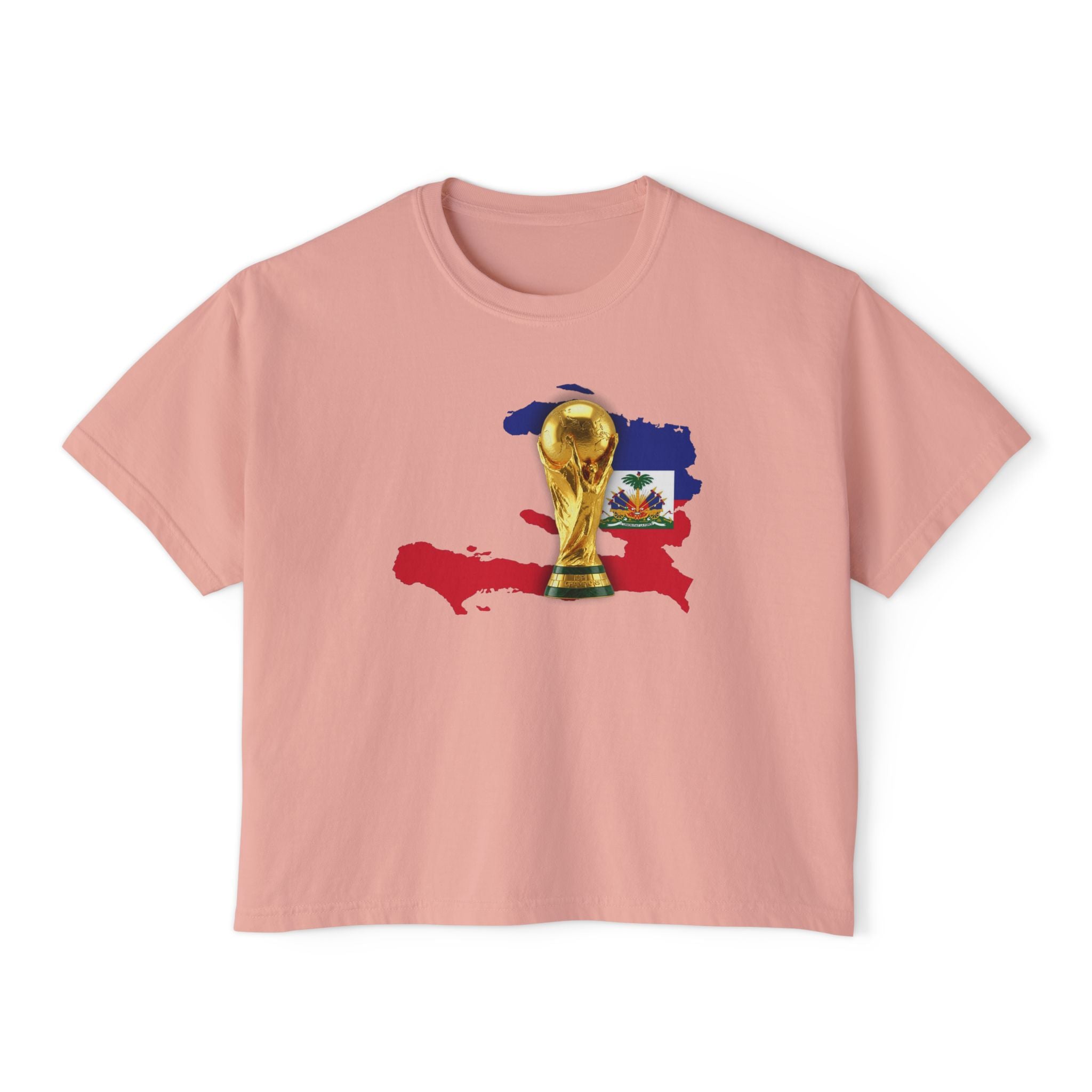 Haiti World Cup Trophy Tee — Women’s Boxy Soccer Shirt