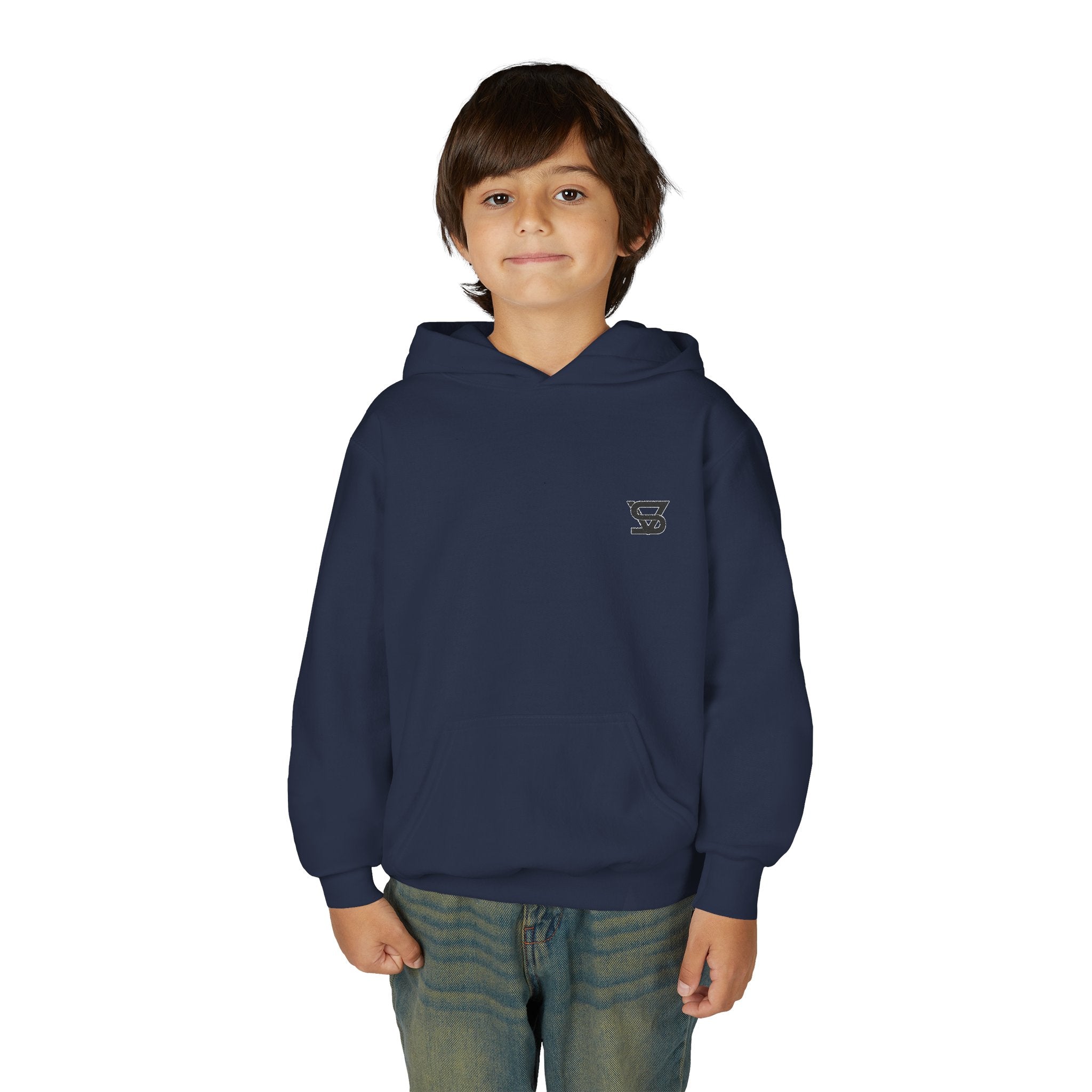 Youth Hoodie with Minimal SB Logo – Cozy Casual Sweatshirt for Kids