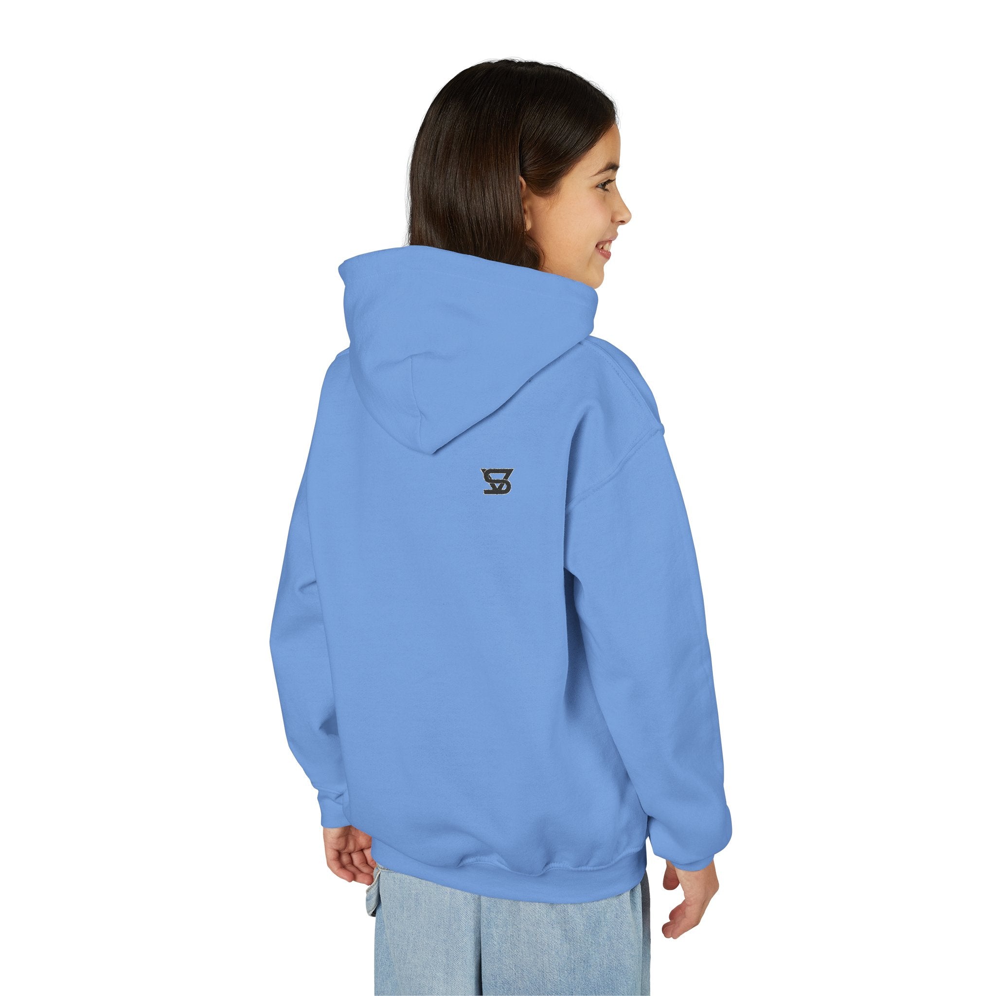 Youth Hoodie with Minimal SB Logo – Cozy Casual Sweatshirt for Kids
