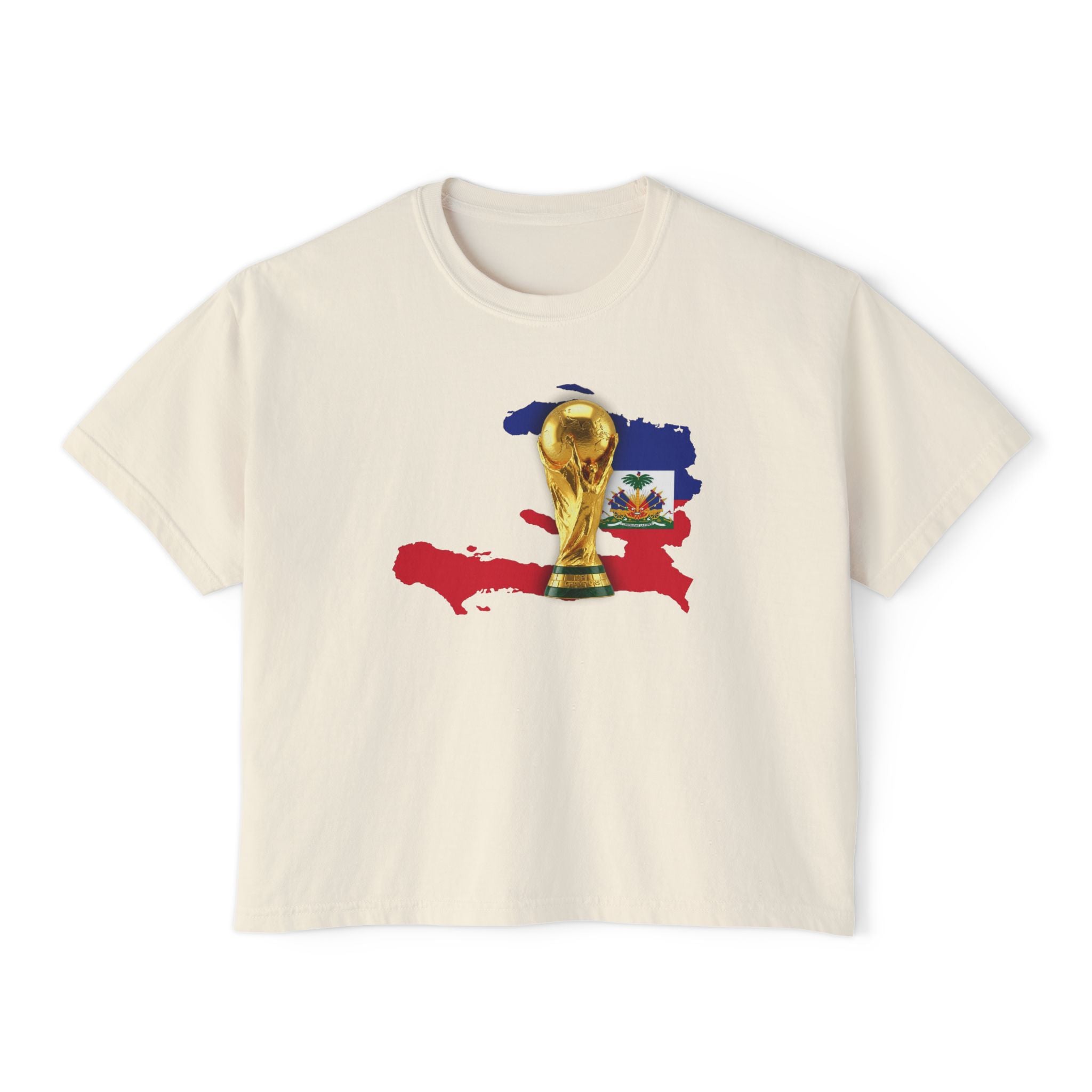 Haiti World Cup Trophy Tee — Women’s Boxy Soccer Shirt