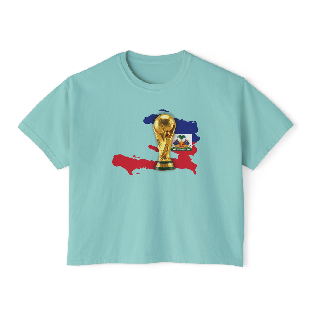 Haiti World Cup Trophy Tee — Women’s Boxy Soccer Shirt